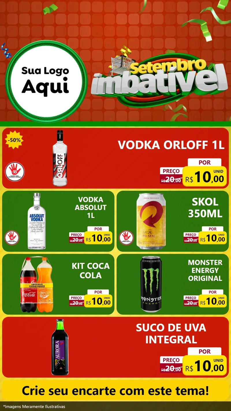 Modelo de TV para TV Vertical com o tema Setembro Imbatível para Distribuidora de bebidas