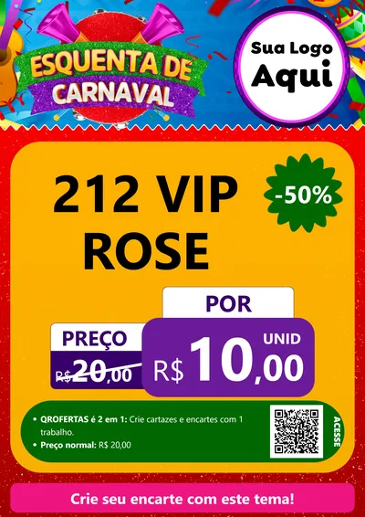 Modelo de Cartaz para Cartaz A4 Vertical com o tema Esquenta de Carnaval para Perfumes