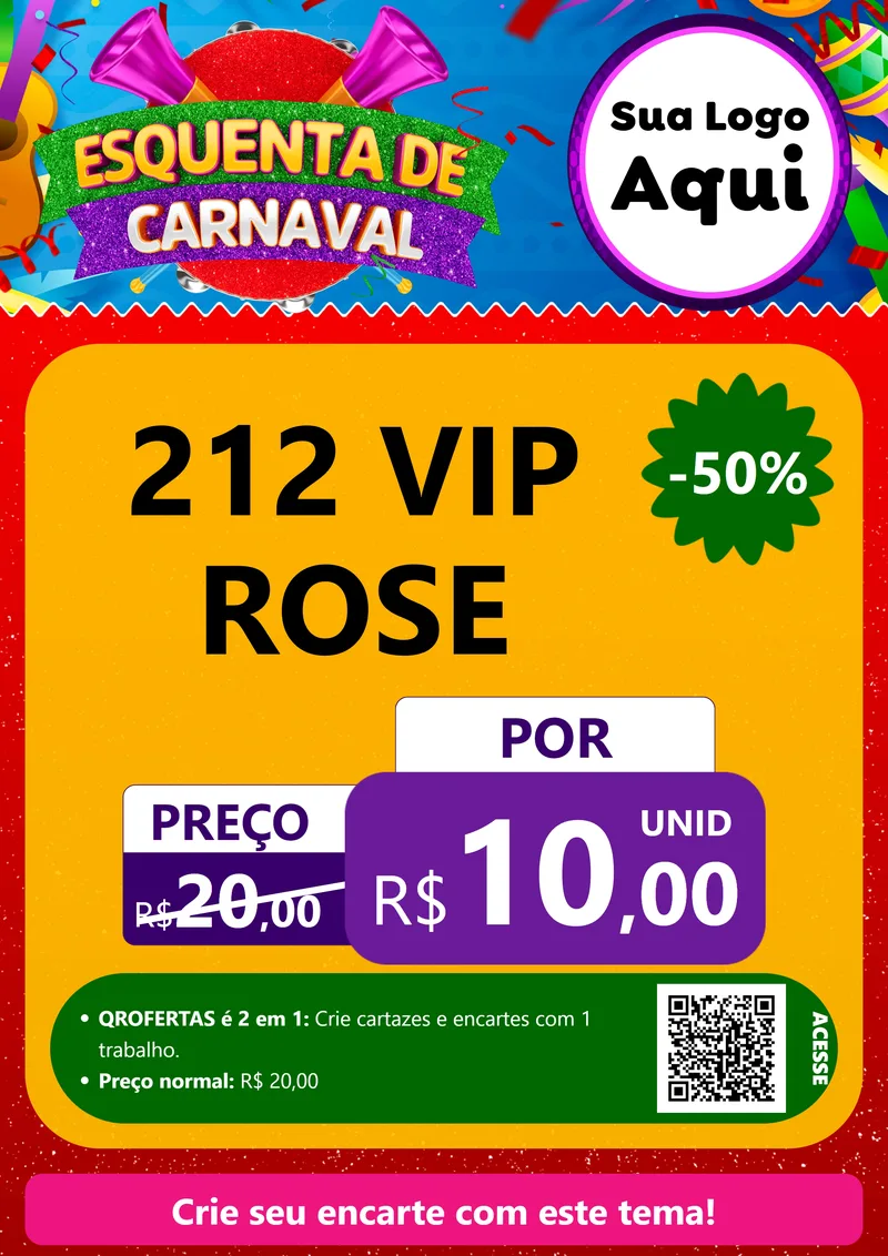 Modelo de Cartaz para Cartaz A4 Vertical com o tema Esquenta de Carnaval para Perfumes