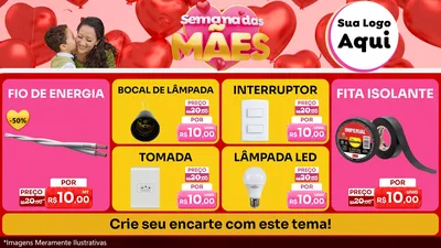 Modelo de TV para TV Horizontal com o tema Semana Das Mães para Materiais Elétricos