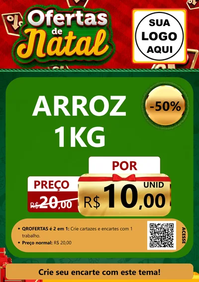 Modelo de Cartaz para Cartaz A4 Vertical com o tema Ofertas de Natal para Supermercado