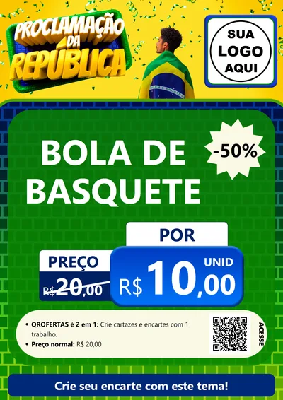 Modelo de Cartaz para Cartaz A4 Vertical com o tema Proclamação da República para Artigos Esportivos