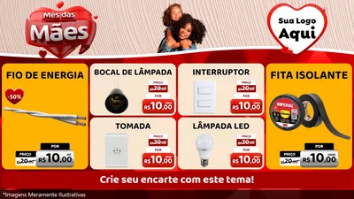 Modelo de TV para TV Horizontal com o tema Mês das Mães para Materiais Elétricos