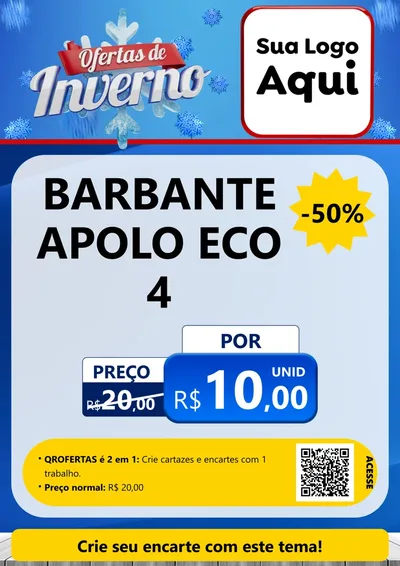 Modelo de Cartaz para Cartaz A4 Vertical com o tema Ofertas de Inverno para Armarinho e Aviamentos
