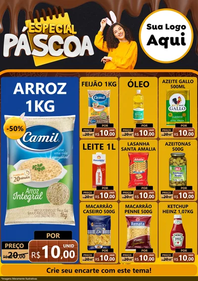 Modelo de Encarte para Encarte A4 Vertical com o tema Especial Páscoa para Supermercado