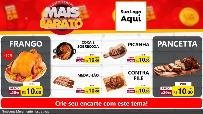 Modelo de TV para TV Horizontal com o tema Mais Barato para Assados