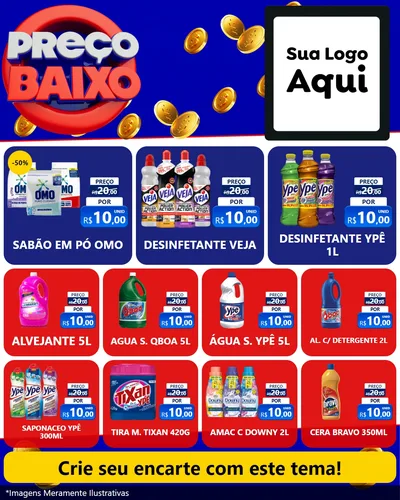 Modelo de Rede Social para Feed Instagram com o tema Preço Baixo para Produtos de Limpeza
