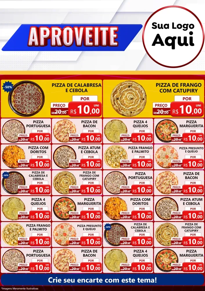 Modelo de Encarte para Encarte A4 Vertical com o tema Aproveite para Pizzaria
