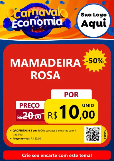 Modelo de Cartaz para Cartaz A4 Vertical com o tema Carnaval da Economia para Bebês