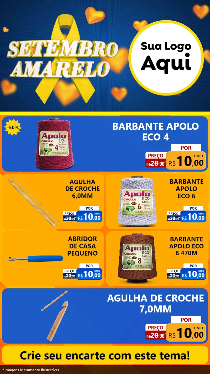 Modelo de TV para TV Vertical com o tema Setembro Amarelo para Armarinho e Aviamentos