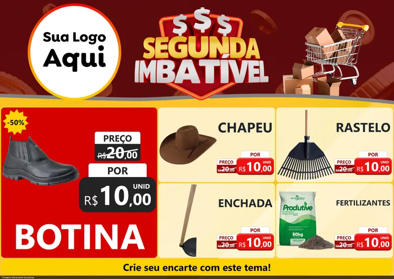 Modelo de Encarte para Encarte A4 Horizontal com o tema Segunda Imbatível para Agropecuária