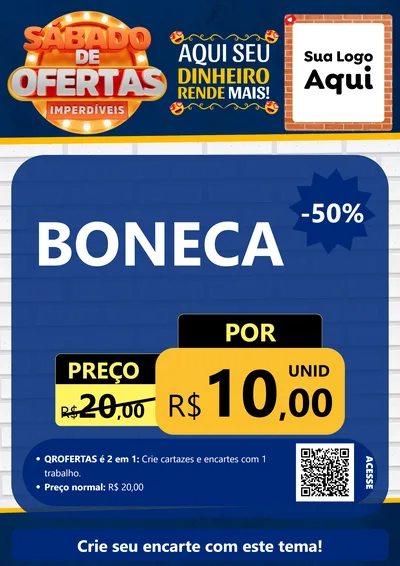 Modelo de Cartaz para Cartaz A4 Vertical com o tema Sábado de Ofertas Imperdíveis para Brinquedos