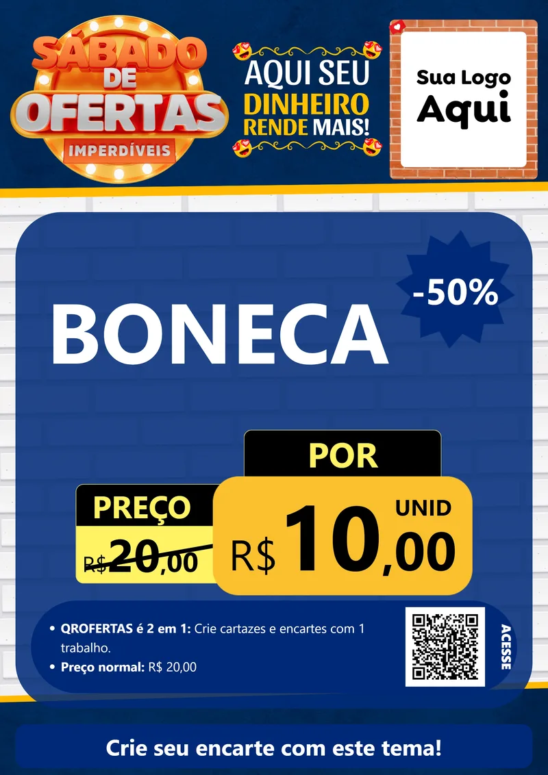 Modelo de Cartaz para Cartaz A4 Vertical com o tema Sábado de Ofertas Imperdíveis para Brinquedos