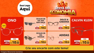 Modelo de TV para TV Horizontal com o tema Sexta da Economia para Óticas