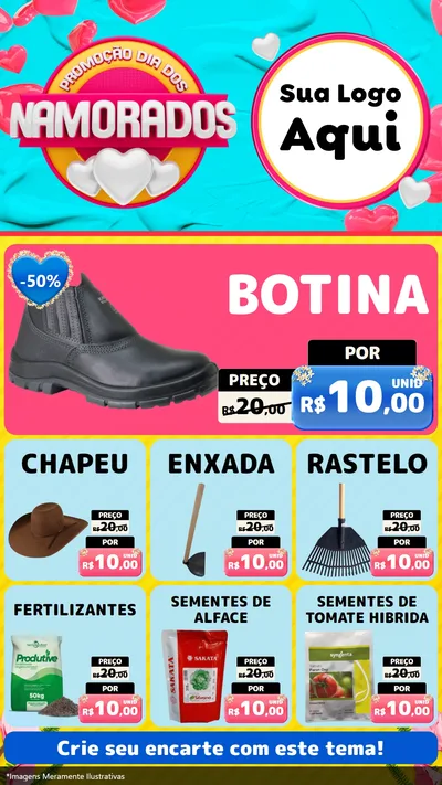 Modelo de Rede Social para Stories com o tema Promoção Dia dos Namorados para Agropecuária