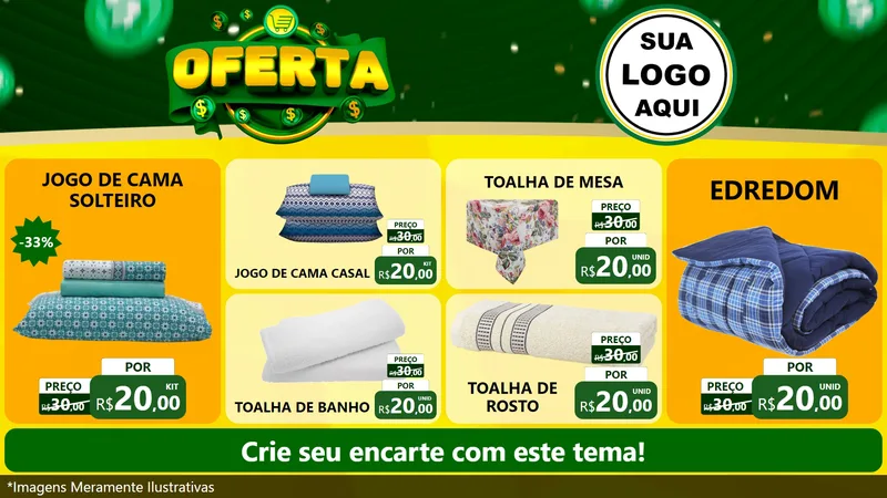 Modelo de TV para TV Horizontal com o tema Oferta para Cama, Mesa e Banho