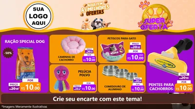 Modelo de TV para TV Horizontal com o tema Super Oferta - Pet Shop para Pet Shop
