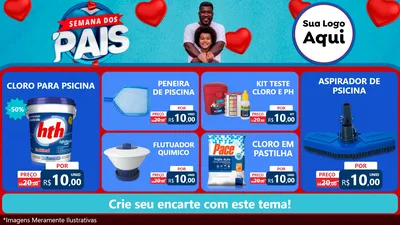 Modelo de TV para TV Horizontal com o tema Semana Dos Pais para Produtos para Piscina