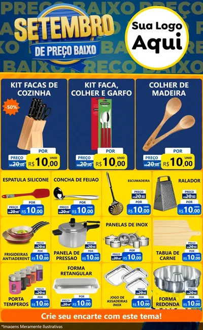 Modelo de Encarte para Encarte Grande com o tema Setembro De Preço Baixo para Utilidades Domésticas