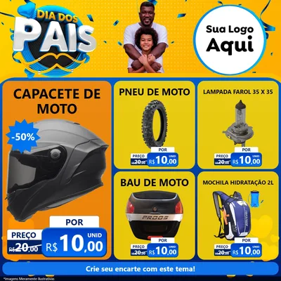Modelo de Rede Social para Feed Facebook com o tema Dia dos Pais para Moto peças