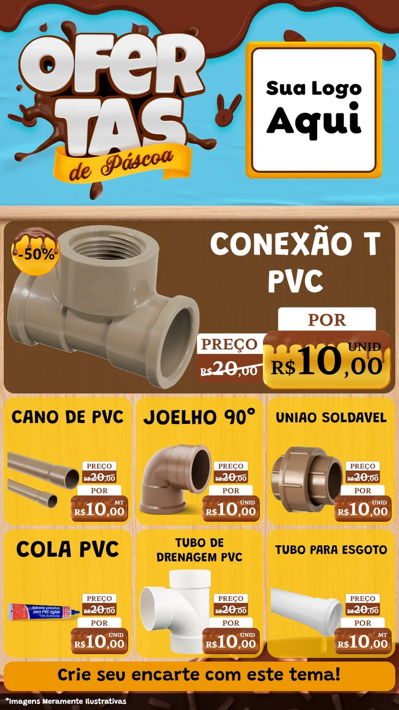 Modelo de Rede Social para Stories com o tema Ofertas de Páscoa para Tubos e conexões