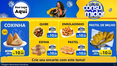Modelo de TV para TV Horizontal com o tema Mês do Consumidor para Salgadaria