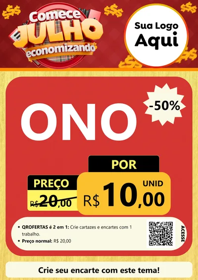 Modelo de Cartaz para Cartaz A4 Vertical com o tema Comece Julho Economizando para Óticas
