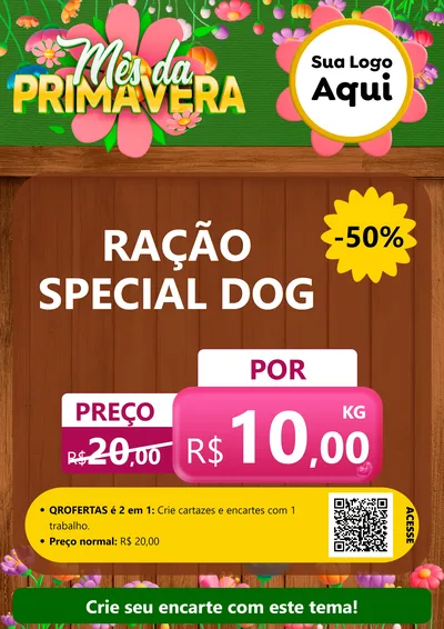 Modelo de Cartaz para Cartaz A4 Vertical com o tema Mês da Primavera para Pet Shop