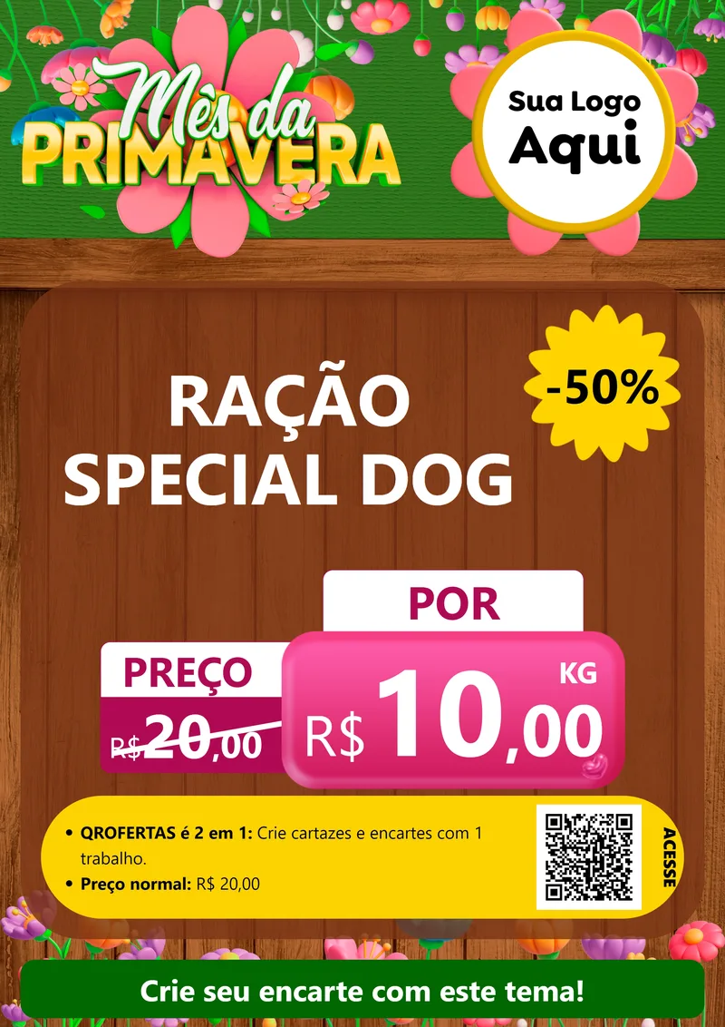 Modelo de Cartaz para Cartaz A4 Vertical com o tema Mês da Primavera para Pet Shop