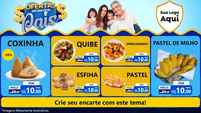 Modelo de TV para TV Horizontal com o tema Ofertas do Dia dos Pais para Salgadaria