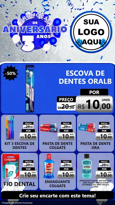 Modelo de Rede Social para Stories com o tema Promoção de Aniversário - 3 Anos para Higiene Pessoal