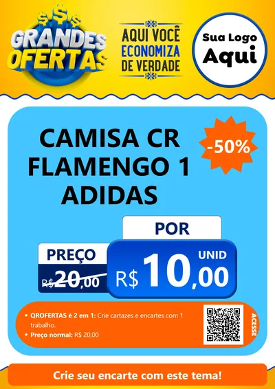 Modelo de Cartaz para Cartaz A4 Vertical com o tema Grandes Ofertas para Roupas e acessórios