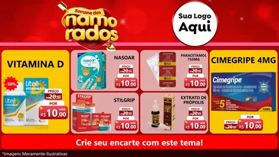 Modelo de TV para TV Horizontal com o tema Semana dos namorados para Farmácia