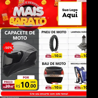 Modelo de Rede Social para Feed Facebook com o tema Mais Barato para Moto peças