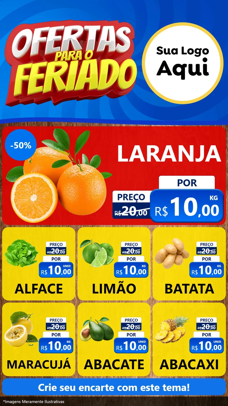 Modelo de Rede Social para Stories com o tema Ofertas Para O Feriado para Hortifrúti
