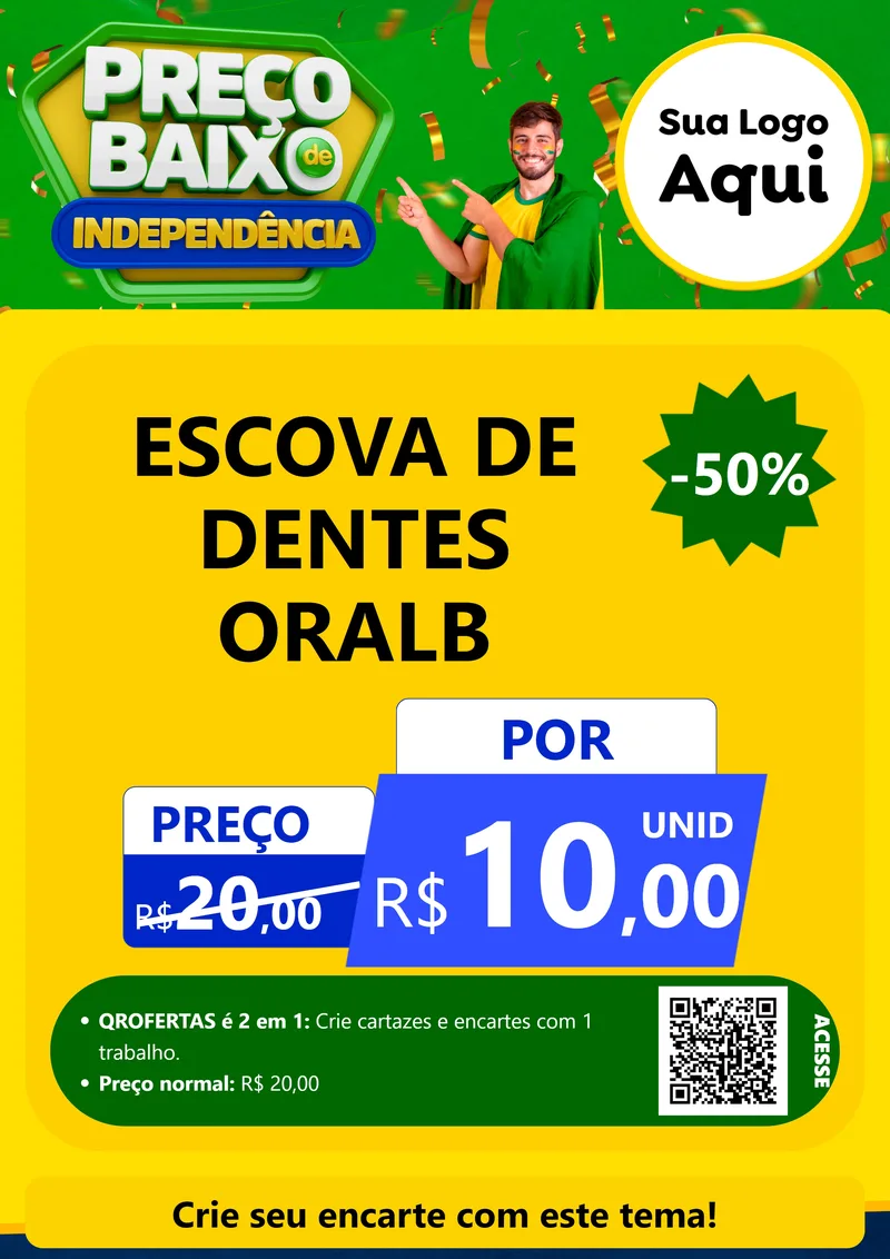 Modelo de Cartaz para Cartaz A4 Vertical com o tema Preço Baixo de Independência para Higiene Pessoal
