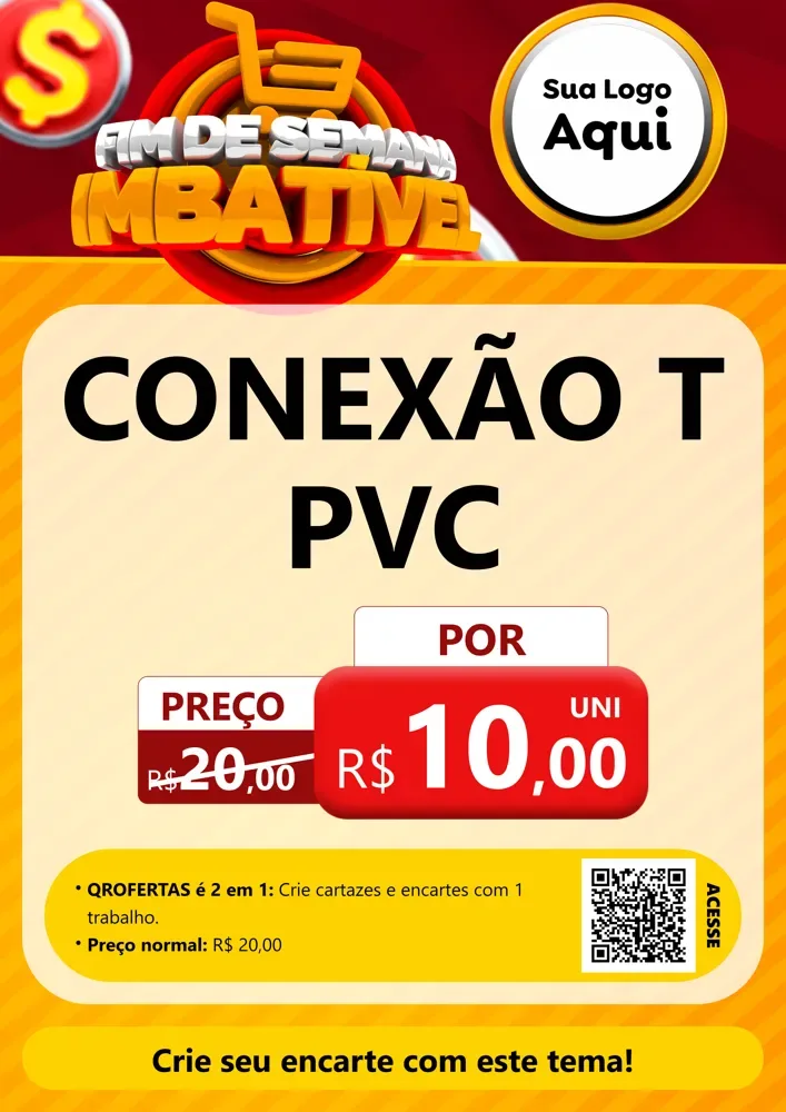 Modelo de Cartaz para Cartaz A4 Vertical com o tema Fim de Semana Imbatível para Tubos e conexões