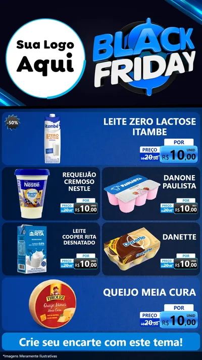 Modelo de TV para TV Vertical com o tema Black Friday para Frios e Laticínios