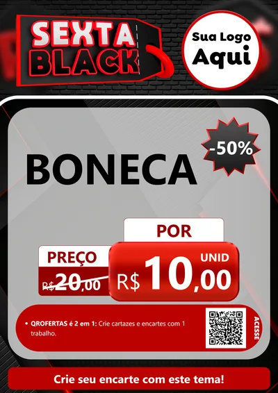 Modelo de Cartaz para Cartaz A4 Vertical com o tema Sexta Black para Brinquedos