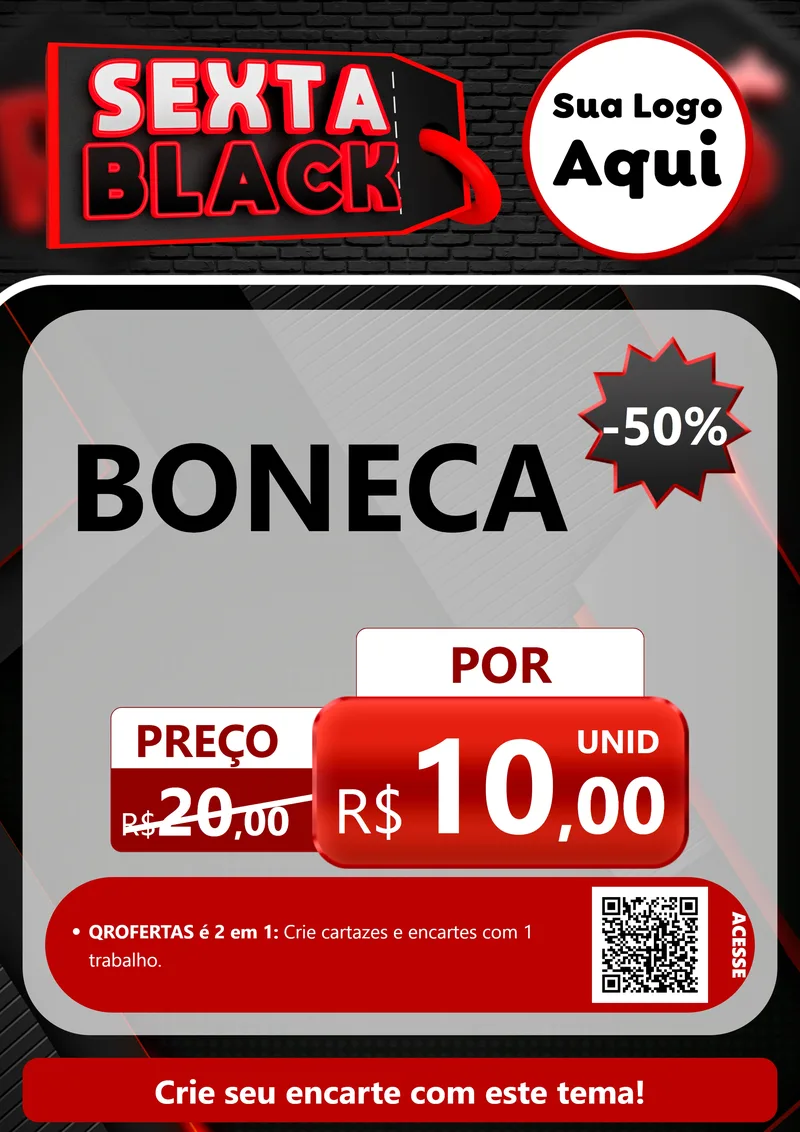 Modelo de Cartaz para Cartaz A4 Vertical com o tema Sexta Black para Brinquedos