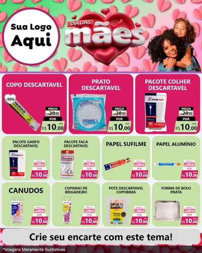 Modelo de Rede Social para Feed Instagram com o tema Dia das Mães para Embalagens