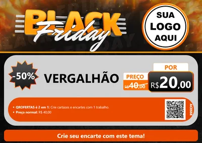 Modelo de Cartaz para Cartaz A4 Horizontal com o tema Black Friday para Ferragens