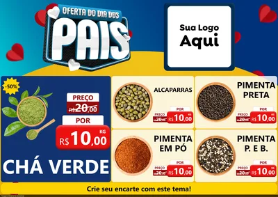 Modelo de Encarte para Encarte A4 Horizontal com o tema Oferta Do Dia Dos Pais para Produtos Naturais