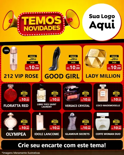 Modelo de Rede Social para Feed Instagram com o tema Temos Novidades para Perfumes