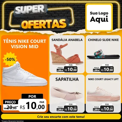Modelo de Rede Social para Feed Facebook com o tema Super Ofertas para Calçados
