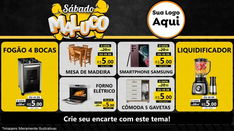 Modelo de TV para TV Horizontal com o tema Sábado Maluco para Móveis e Eletro