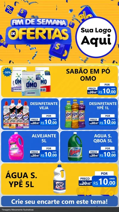 Modelo de TV para TV Vertical com o tema Fim de Semana de Ofertas para Produtos de Limpeza