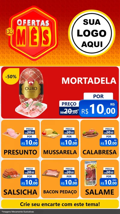 Modelo de Rede Social para Stories com o tema Ofertas do Mês para Frios e Laticínios