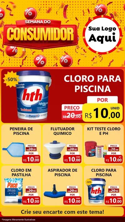 Modelo de Rede Social para Stories com o tema Semana do Consumidor para Produtos para Piscina