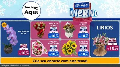 Modelo de TV para TV Horizontal com o tema Ofertas de Inverno para Floricultura e jardim